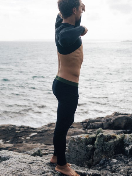 Eddy Merino Wool Long Johns Black/Olive Finisterre