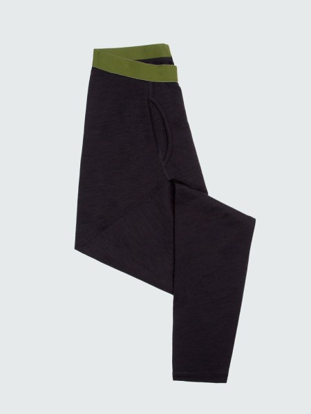 Eddy Merino Wool Long Johns Black/Olive Finisterre
