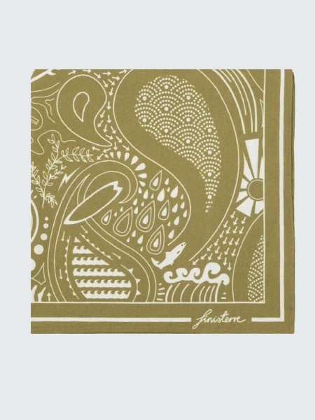 Printed Handkerchief Khaki/Ecru Finisterre