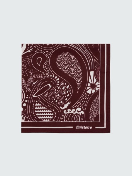 Finisterre Dark Burgundy/Ecru Printed Handkerchief