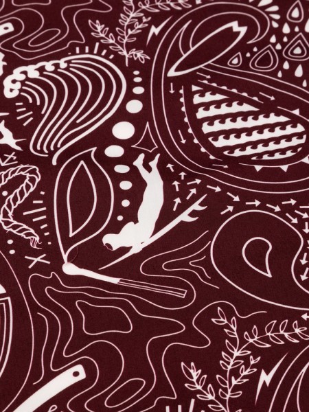 Finisterre Dark Burgundy/Ecru Printed Handkerchief