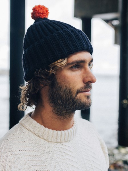 Navy/Flame RNLI Pom Beanie Finisterre