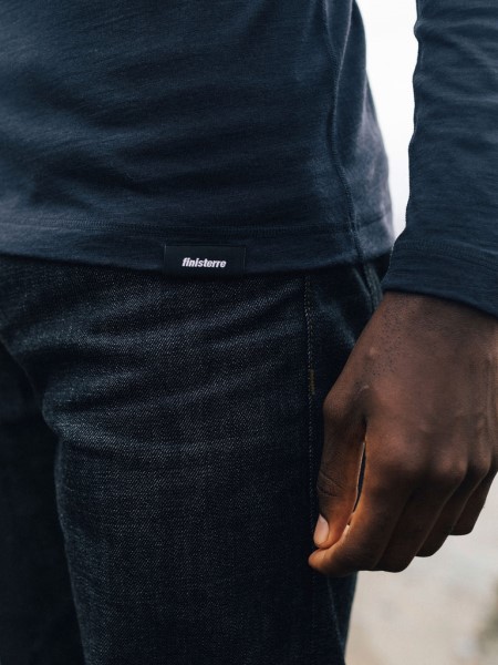 Finisterre Eddy Merino Wool Long Sleeve Base Layer Navy
