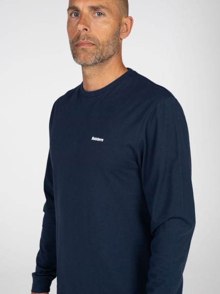 Navy Finisterre Harlyn Logo Long Sleeve T-Shirt