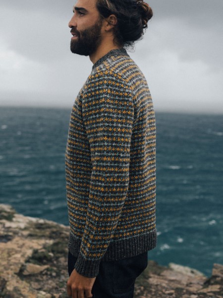 Finisterre Bowers Jumper Grey Marl/Ozone/Manuka