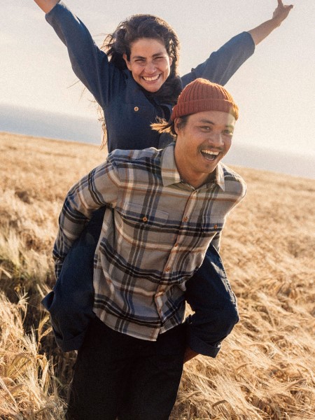 Grey/Blue Check Finisterre Beardsmore Shirt