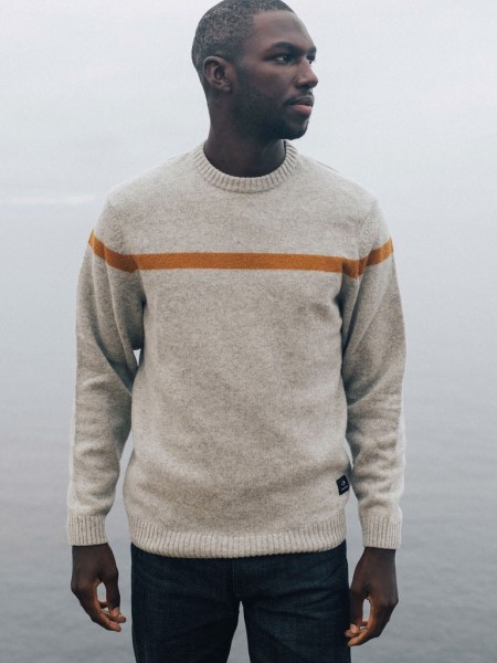 Columba Knit Striped Jumper Finisterre Grey/Sable