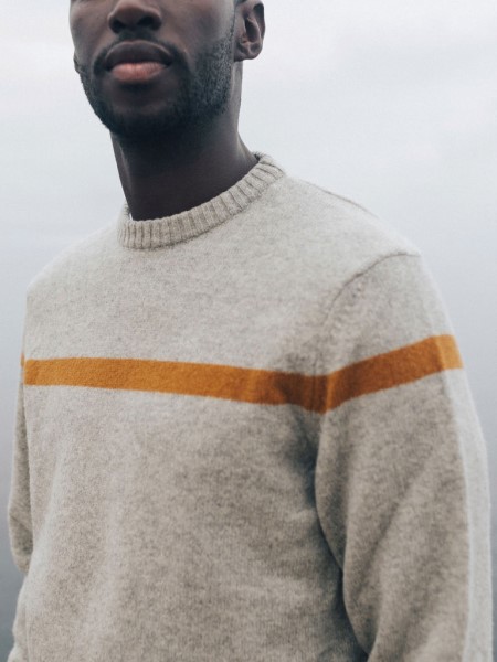Columba Knit Striped Jumper Finisterre Grey/Sable