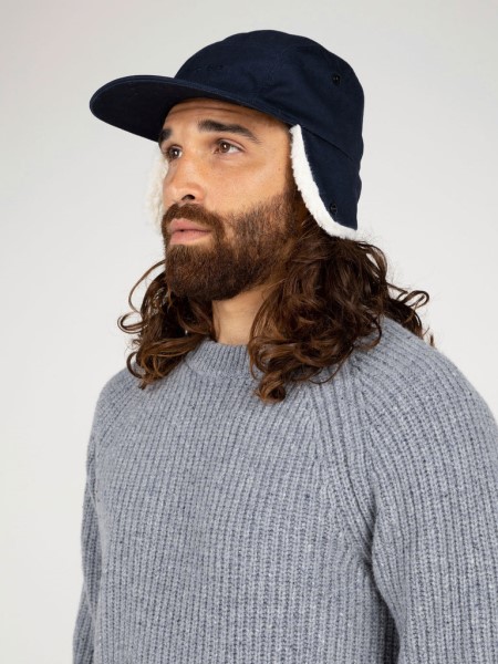 Navy Berings Earflap Cap Finisterre