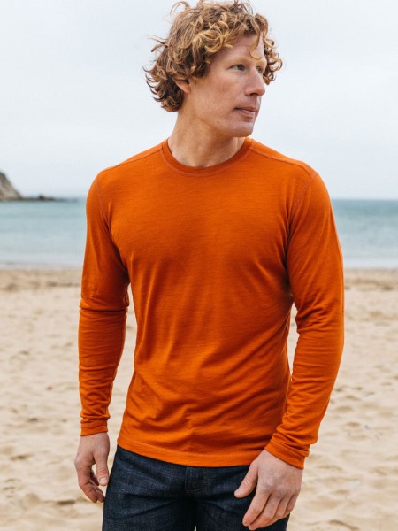 Copper Finisterre Eddy Merino Wool Long Sleeve Base Layer