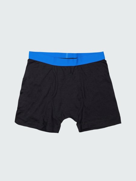 Finisterre Black/Cerulean Eddy Merino Wool Boxers