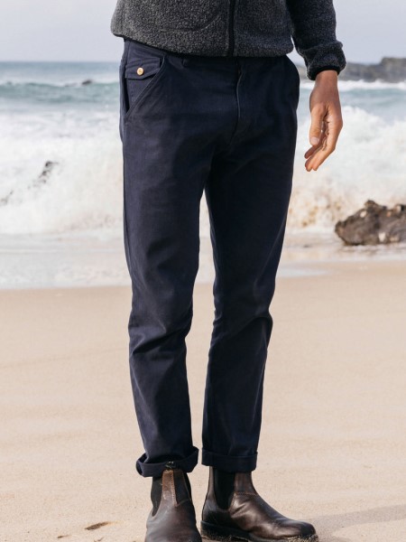 Coverack Slim Chino Navy Finisterre