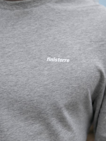 Harlyn Logo Long Sleeve T-Shirt Grey Marl Finisterre