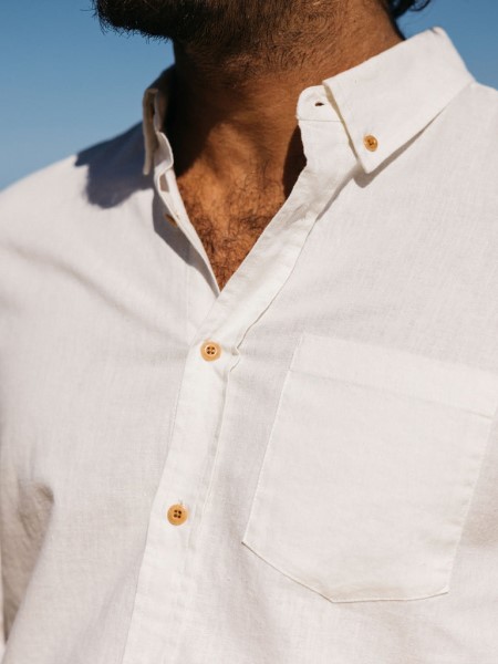 Finisterre Eaton Long Sleeve Shirt Ecru