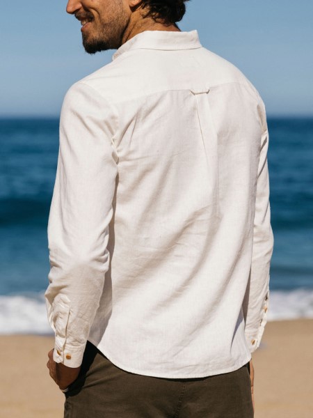 Finisterre Eaton Long Sleeve Shirt Ecru