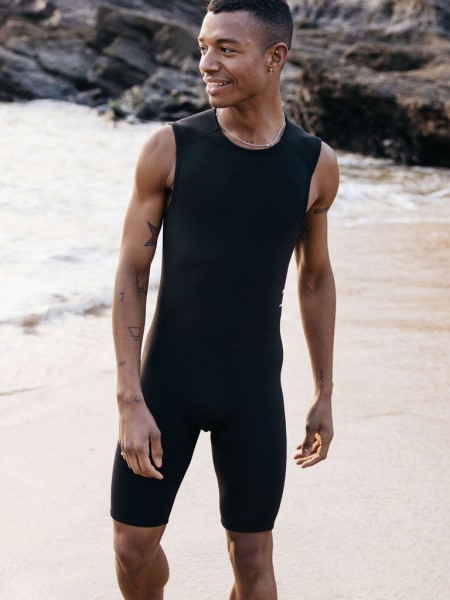 Nieuwland 2e Yulex Sleeveless Shorty Wetsuit Black Finisterre