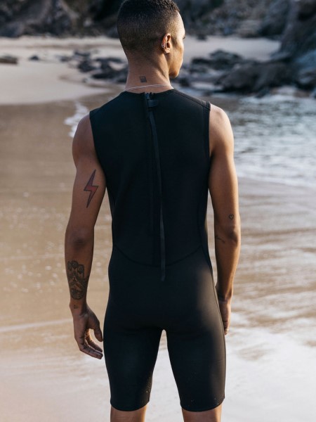 Nieuwland 2e Yulex Sleeveless Shorty Wetsuit Black Finisterre