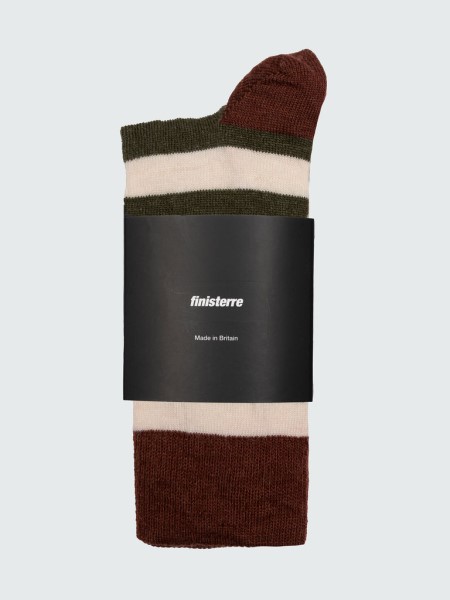 Sangria/Ecru/Khaki Finisterre Last Long Original Sock