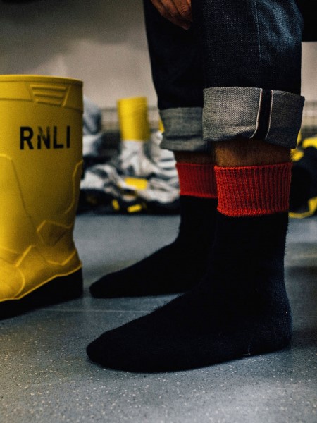 RNLI Boot Sock Navy/Dark Flame Finisterre