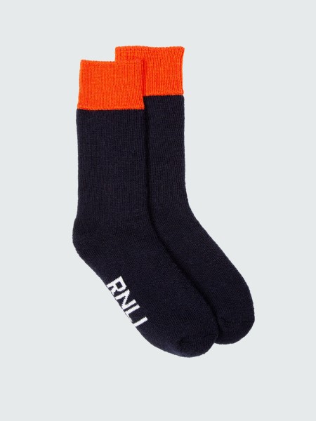 RNLI Boot Sock Navy/Dark Flame Finisterre