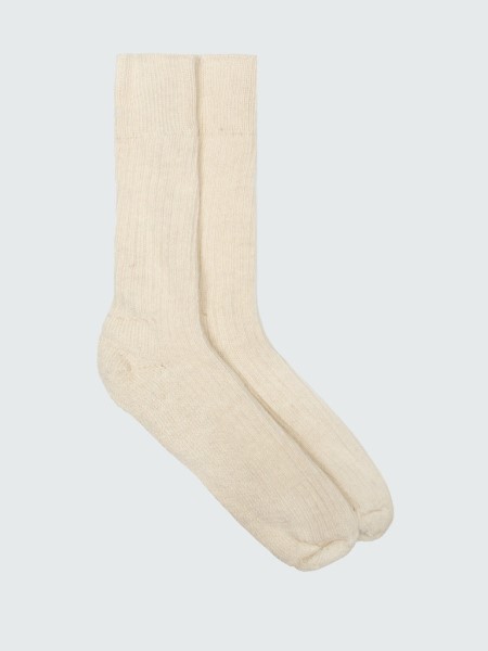 Last Long Ribbed Sock Finisterre Ecru