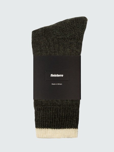 Bosun Sock Khaki/Ecru Finisterre