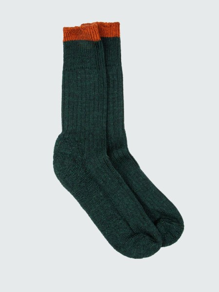 Bosun Sock Pine Green/Rust Finisterre