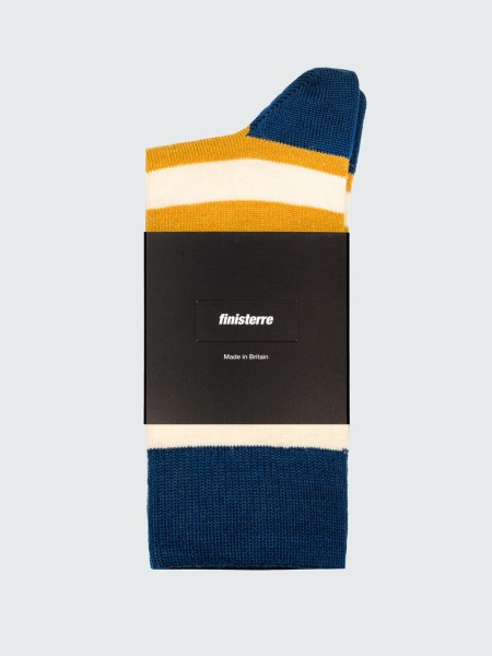 Finisterre Beeswax/Ecru/Kingfisher Last Long Original Sock
