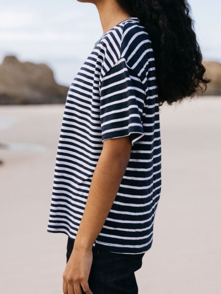 Finisterre Dart T-Shirt Navy/White