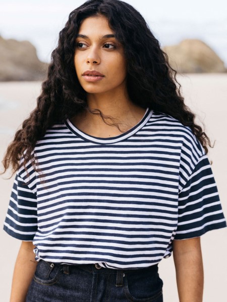 Finisterre Dart T-Shirt Navy/White