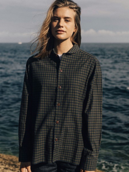 Olive Check Finisterre Wren Checked Shirt