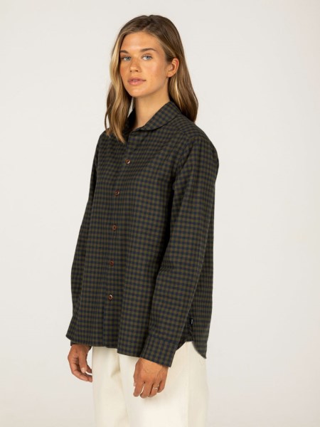 Olive Check Finisterre Wren Checked Shirt