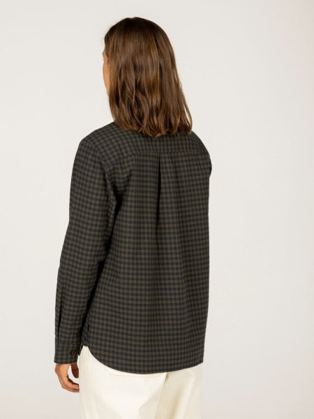 Olive Check Finisterre Wren Checked Shirt