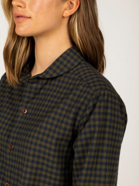 Olive Check Finisterre Wren Checked Shirt