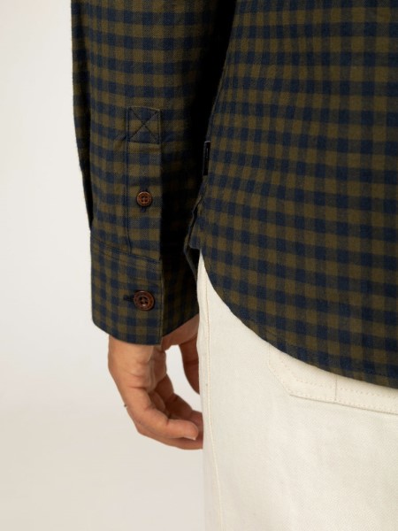 Olive Check Finisterre Wren Checked Shirt