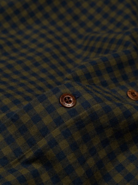 Olive Check Finisterre Wren Checked Shirt