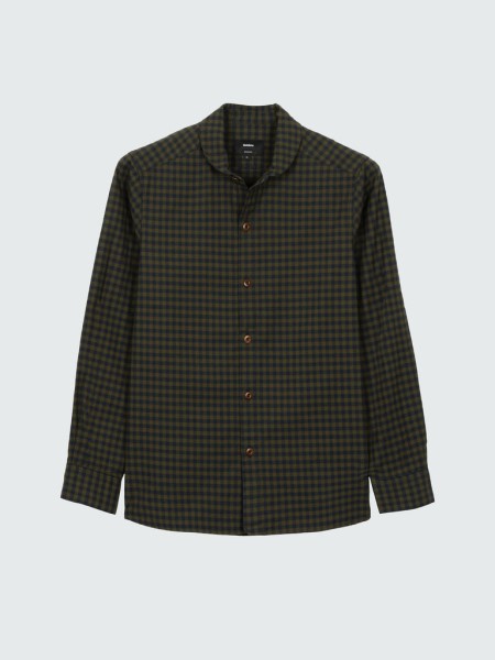 Olive Check Finisterre Wren Checked Shirt