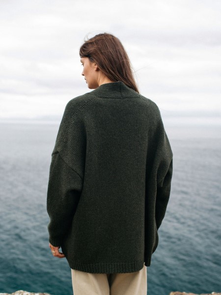 Eyre Knit Cardigan Finisterre Dark Olive