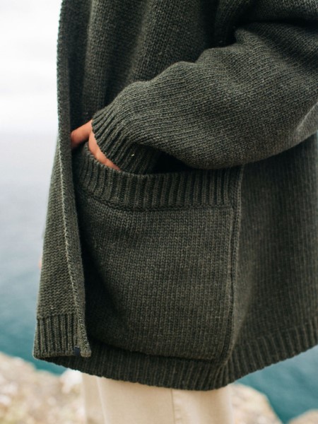Eyre Knit Cardigan Finisterre Dark Olive