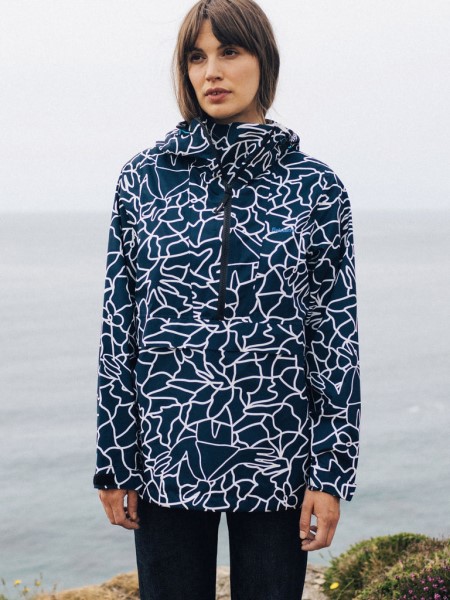 Finisterre Navy Mosaic Women's Lucas Beaufort x Finisterre Rainbird Smock