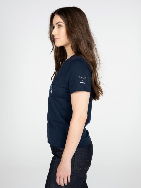 Finisterre Women's Lucas Beaufort Finisterre Short Sleeve T-Shirt Navy