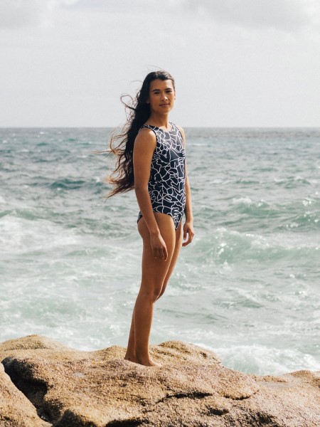 Finisterre Navy Mosaic Lucas Beaufort Finisterre Anella Reversible Swimsuit
