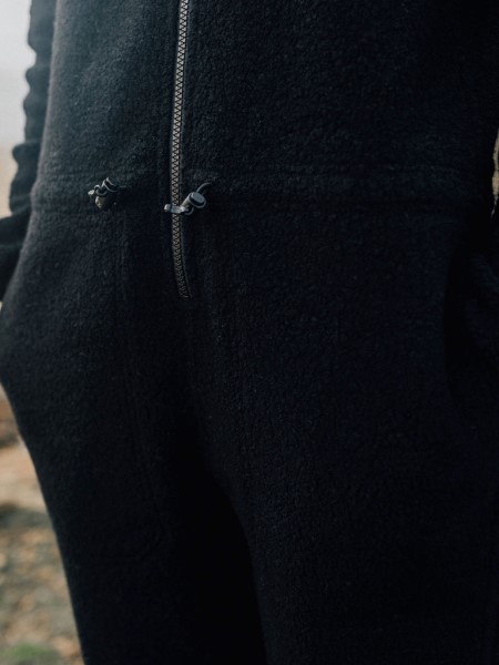 Finisterre Black Budock Fleece Jumpsuit