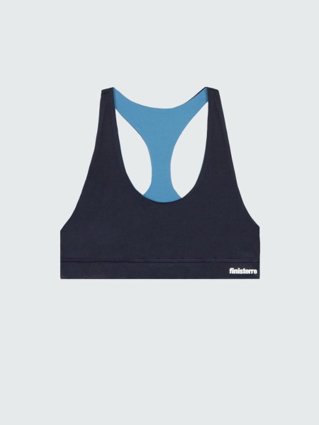 Navy/Riviera Anella Reversible Crop Bikini Top Finisterre