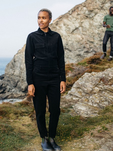 Cord Pennan Zip Jumpsuit Black Finisterre