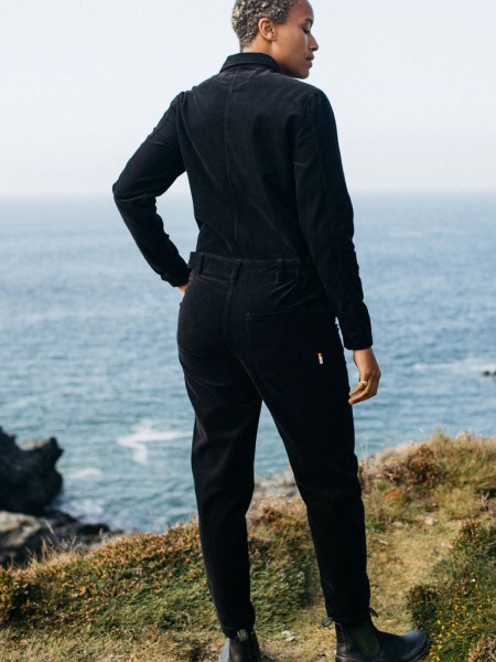 Cord Pennan Zip Jumpsuit Black Finisterre