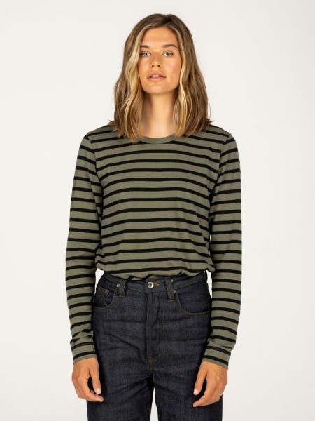 Eldon Long Sleeve T-Shirt Olive/Black Finisterre