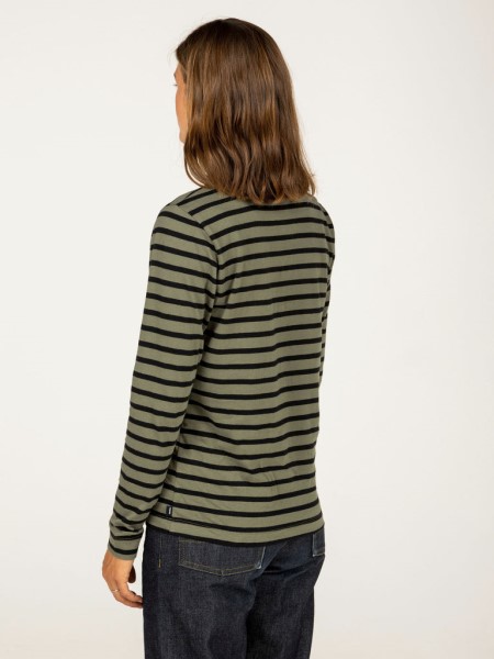Eldon Long Sleeve T-Shirt Olive/Black Finisterre