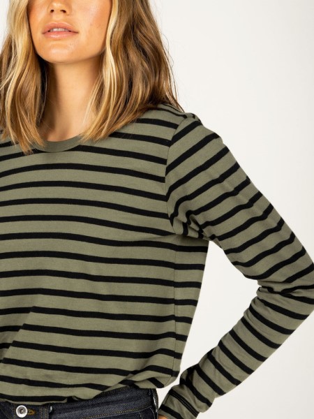 Eldon Long Sleeve T-Shirt Olive/Black Finisterre