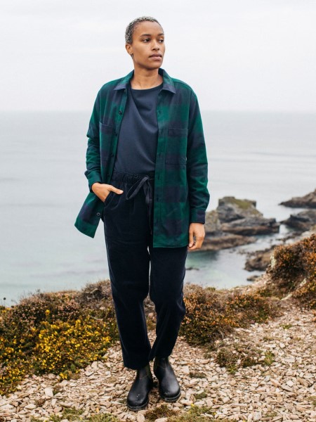 Navy Check Wanson Overshirt Finisterre